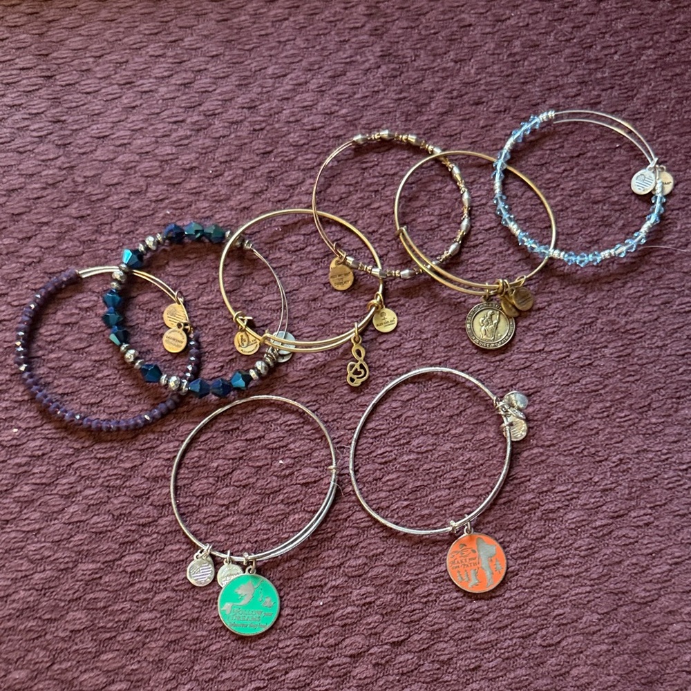 Alex and Ani Gold and Silver Charm Bracelets Set